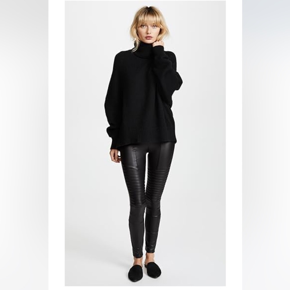 NEW • WOLFORD • Women’s Motto Style Paneled Leggings Black Size 40